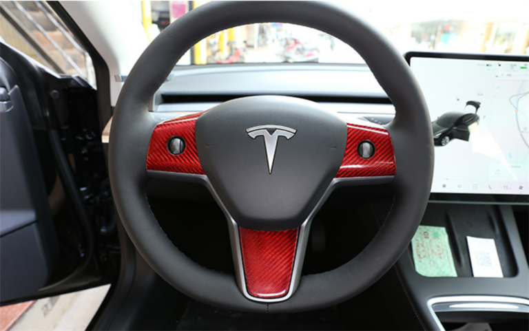 Tesla Model3 Y Carbon Fiber Steering Wheel Trim Parts